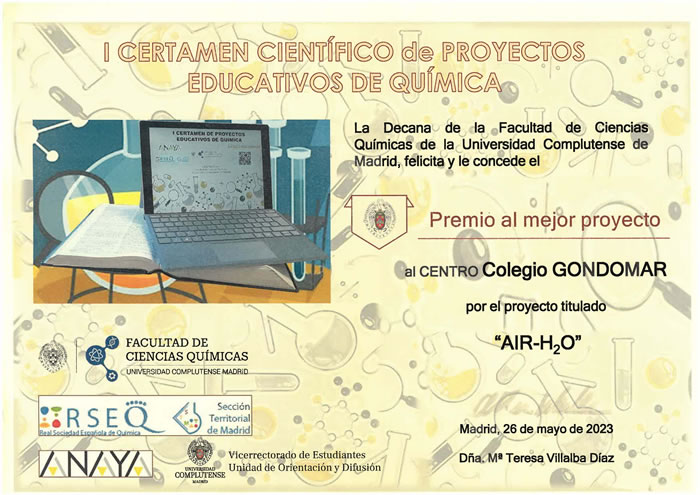 El Colegio Gondomar gana el I Certamen de proyectos Científicos UCM
